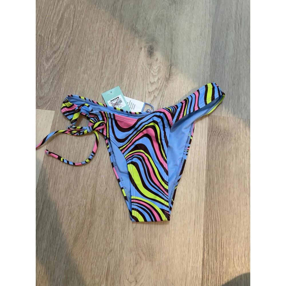 Full Tilt Women's Blue and Pink Bikini-and-tankini-bottoms size s